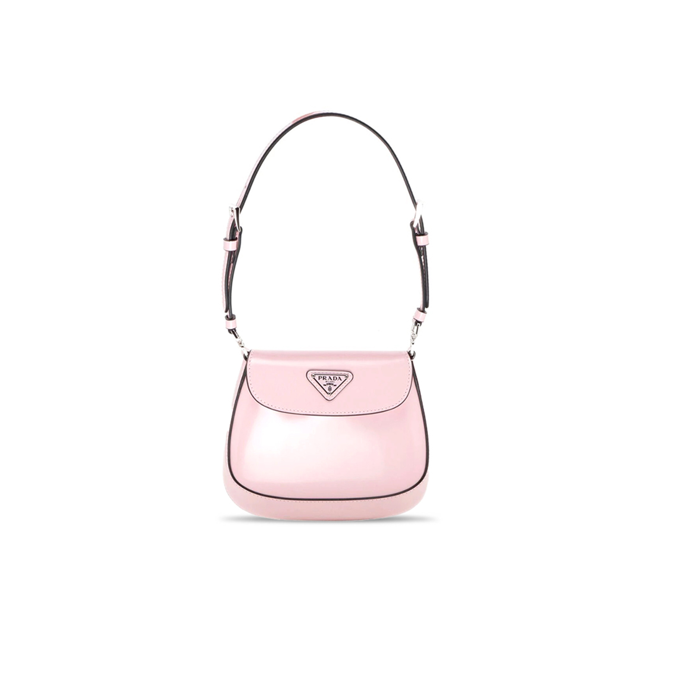 PRADA WOMEN'S BAG PALE PINK LEATHER WITH LOGO 1BH188 (17*14.5*3cm)